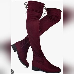 Marc Fisher Deep Red Over-the-Knee Boots